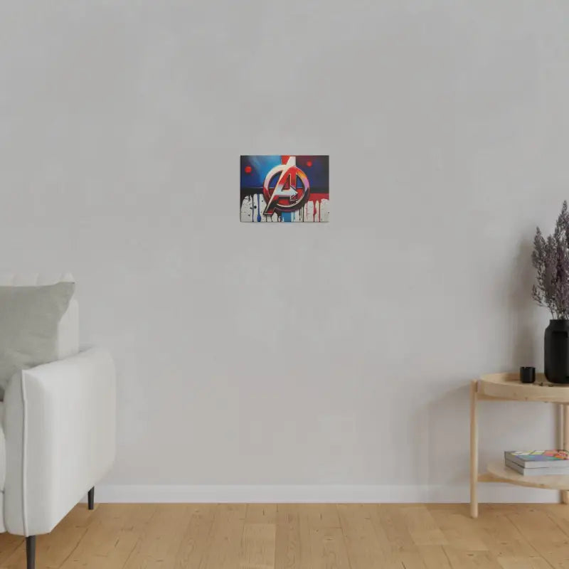 Avengers Logo Symbol Messy Painting - Matte Canvas Stretched 0.75’’