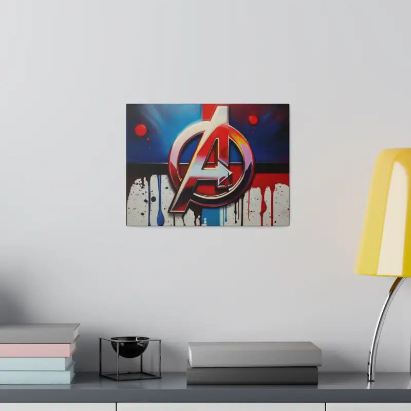 Avengers Logo Symbol Messy Painting - Matte Canvas Stretched 0.75’’