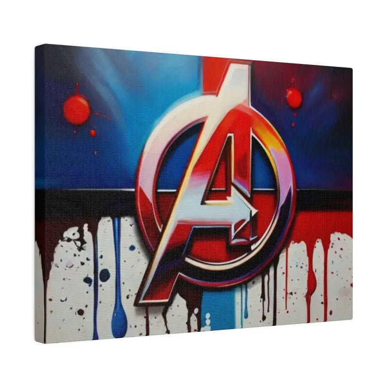 Avengers Logo Symbol Messy Painting - Matte Canvas Stretched 0.75’’