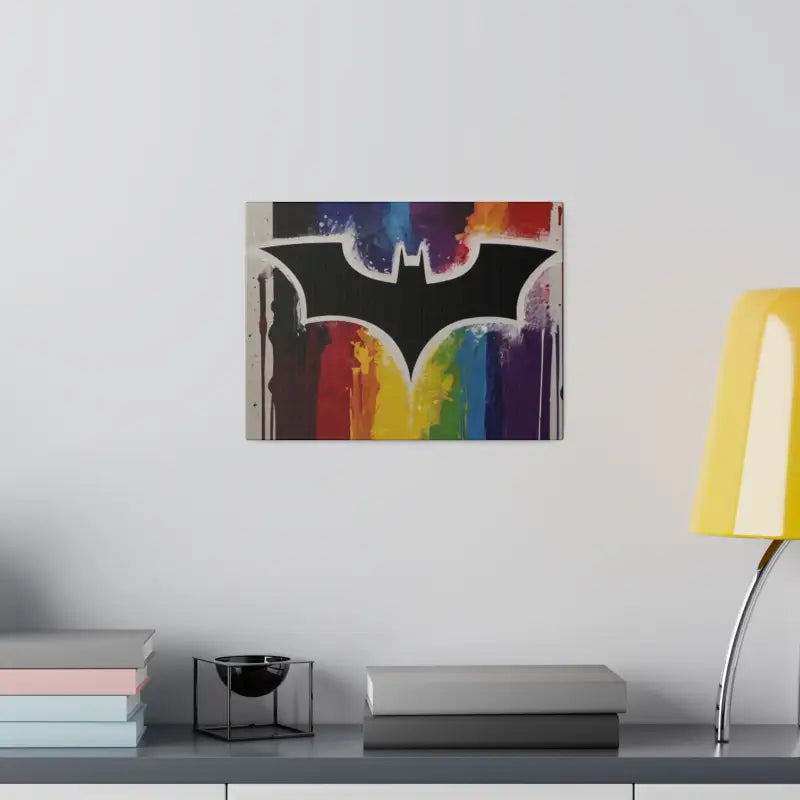 Colourful Batman Logo Symbol - Matte Canvas Stretched 0.75’’