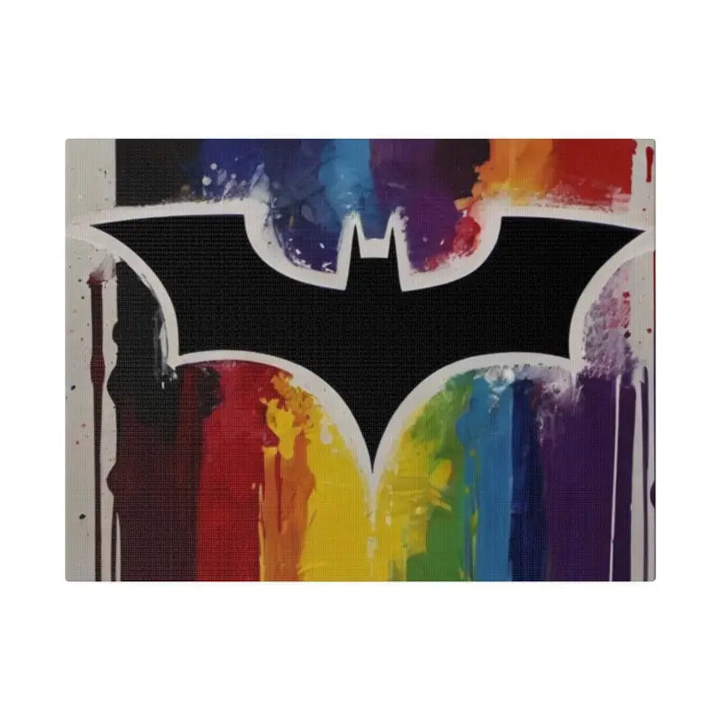 Colourful Batman Logo Symbol - Matte Canvas Stretched 0.75’’