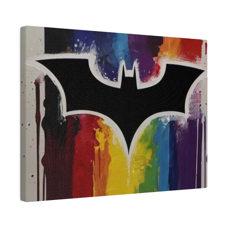 Colourful Batman Logo Symbol - Matte Canvas Stretched 0.75’’