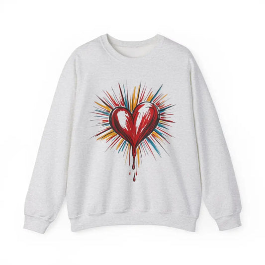 Bleeding Love Heart - Adult Unisex Crewneck Sweatshirt Jumper - Men and Women