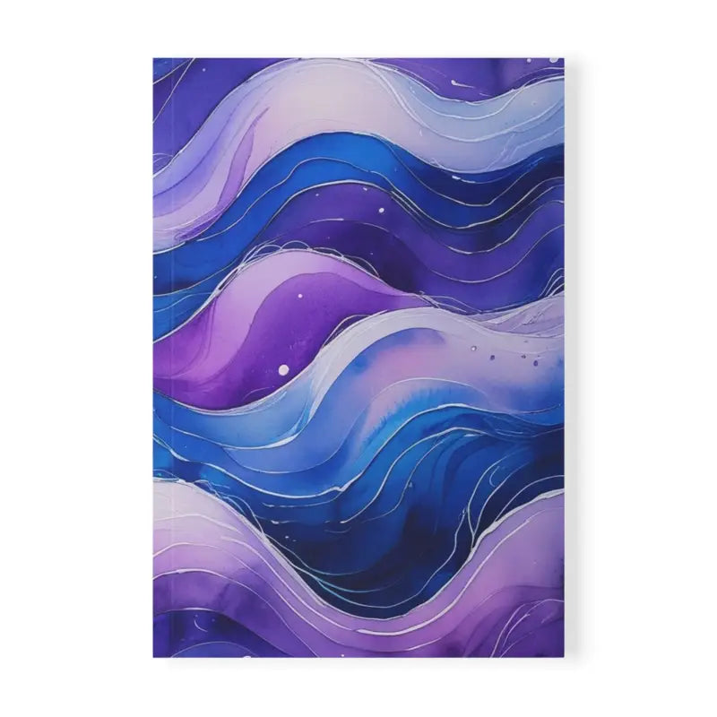 Purple and Blue Watercolour Waves - Softcover Notebook A5