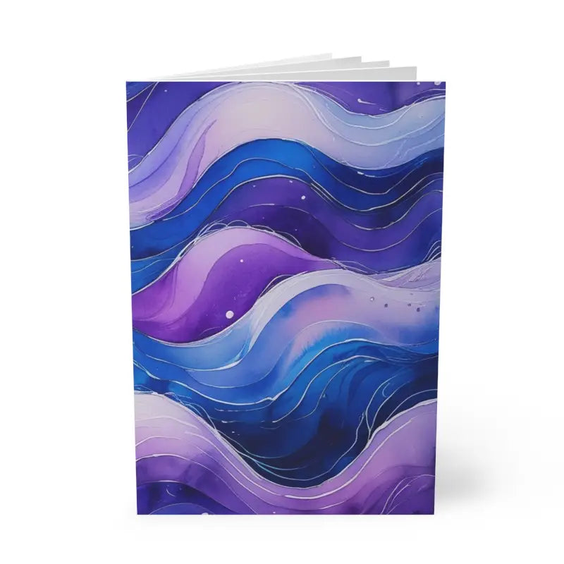 Purple and Blue Watercolour Waves - Softcover Notebook A5