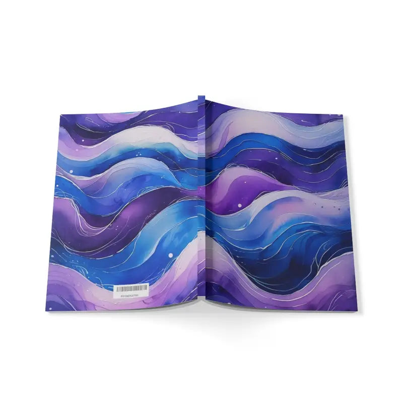 Purple and Blue Watercolour Waves - Softcover Notebook A5