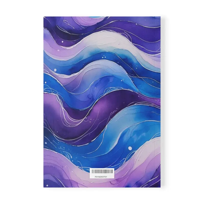 Purple and Blue Watercolour Waves - Softcover Notebook A5