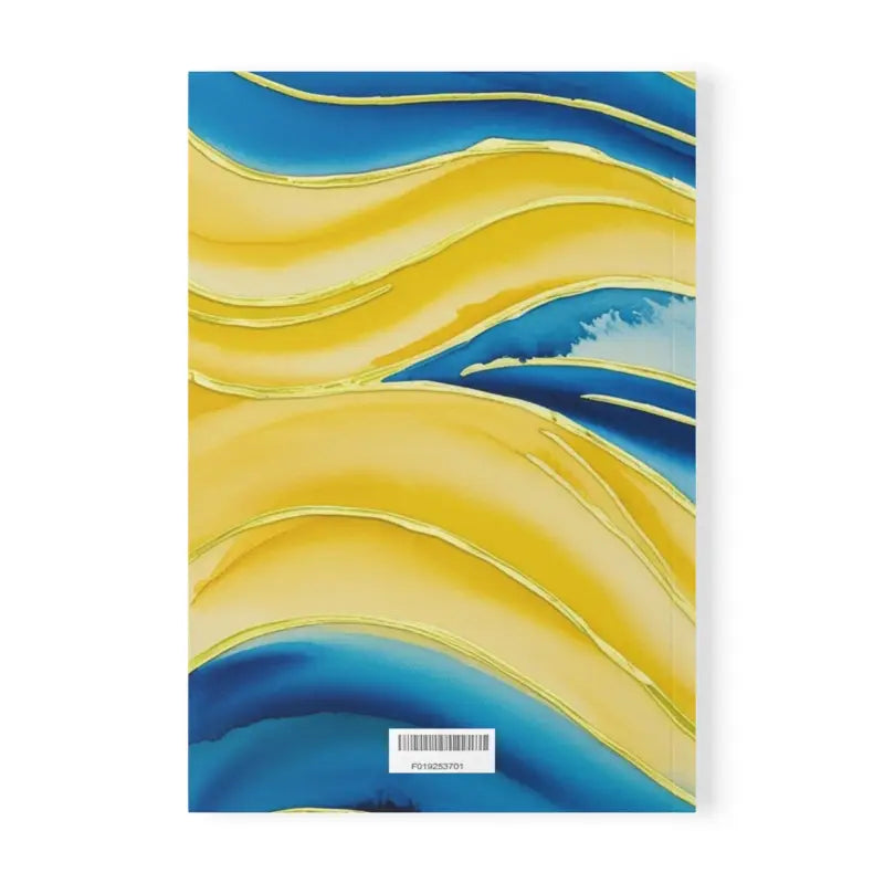 Yellow and Blue Watercolour Waves - Softcover Notebook A5