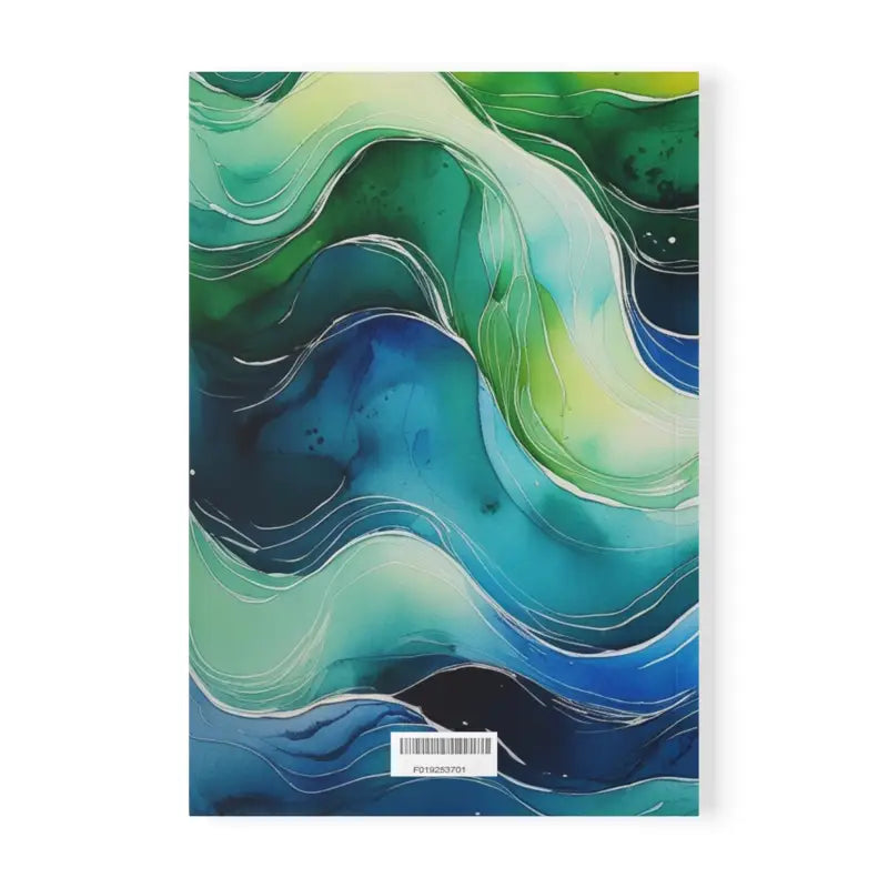 Green and Blue Watercolour Whimsical Waves - Softcover Notebook A5