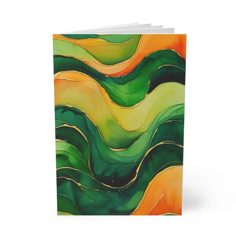 Orange and Blue Watercolour Whimsical Waves - Softcover Notebook A5