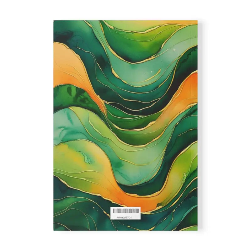 Orange and Blue Watercolour Whimsical Waves - Softcover Notebook A5