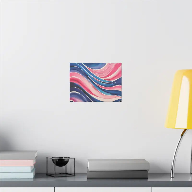 Pink and Blue Watercolour Whimsical Waves - Stretched Print