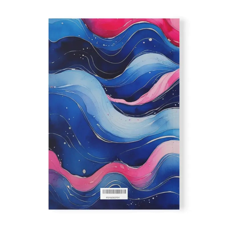 Pink and Blue Watercolour Whimsical Waves - Softcover Notebook A5