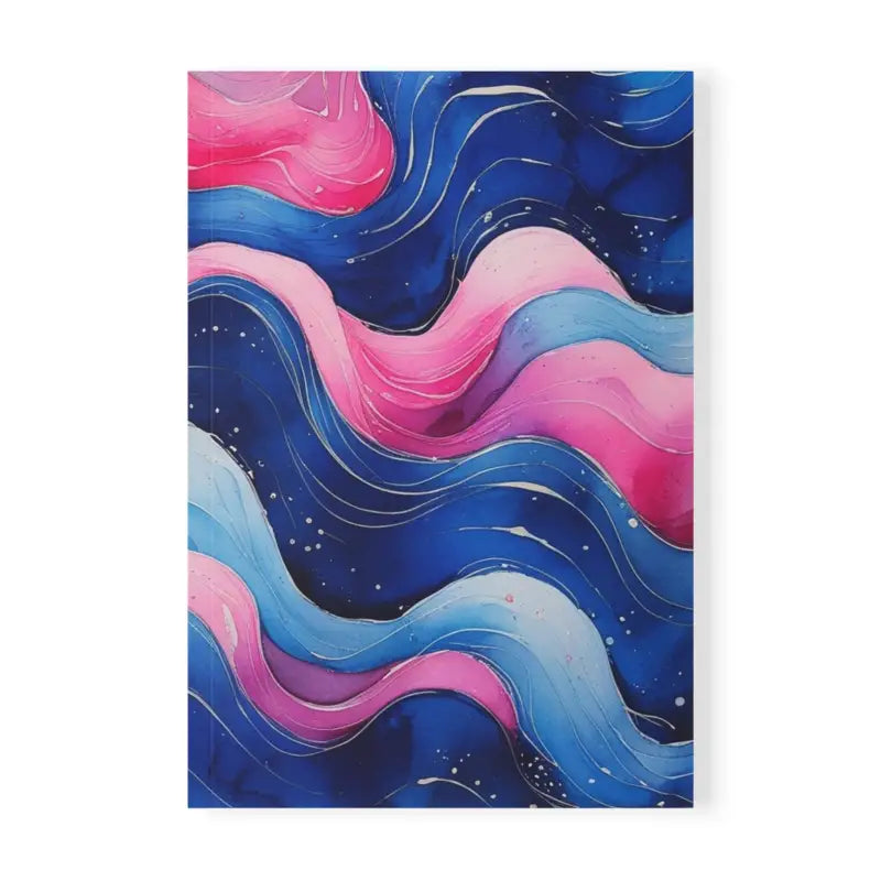 Pink and Blue Watercolour Whimsical Waves - Softcover Notebook A5