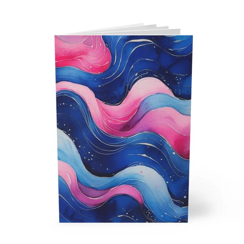 Pink and Blue Watercolour Whimsical Waves - Softcover Notebook A5