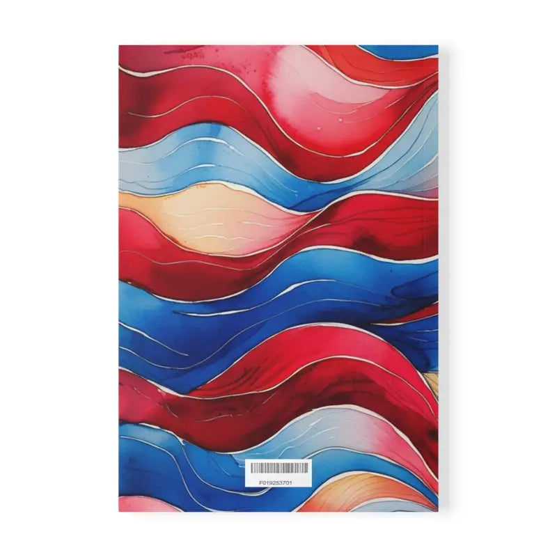 Red and Blue Watercolour Whimsical Waves - Softcover Notebook A5