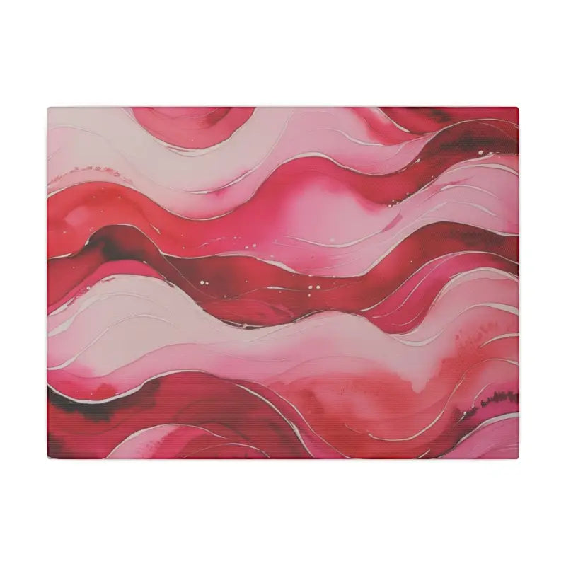 Red and Pink Watercolour Whimsical Waves - Multi-Size Stretched Wall Decor