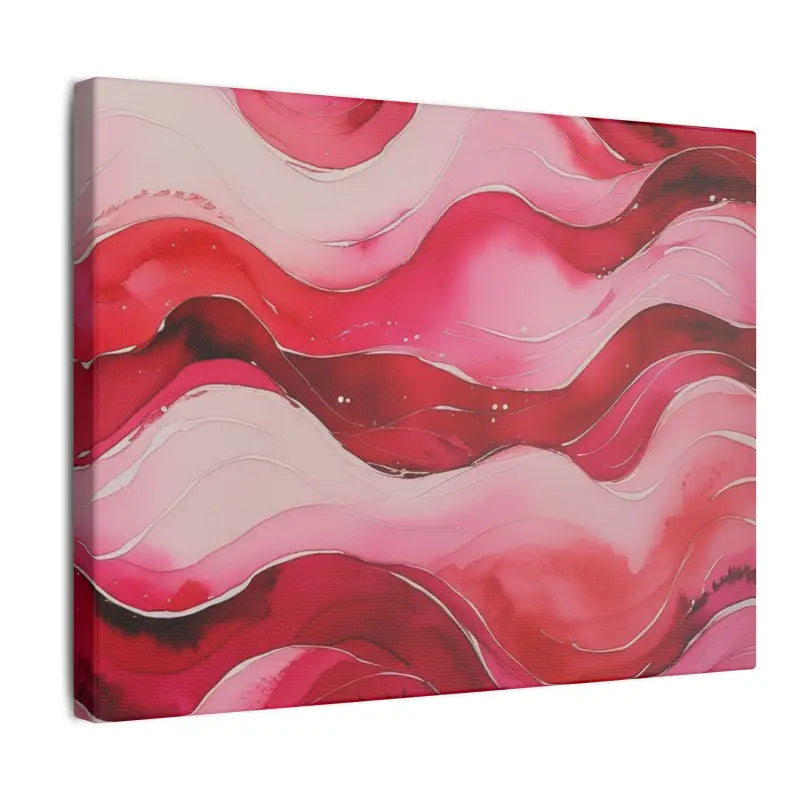 Red and Pink Watercolour Whimsical Waves - Multi-Size Stretched Wall Decor