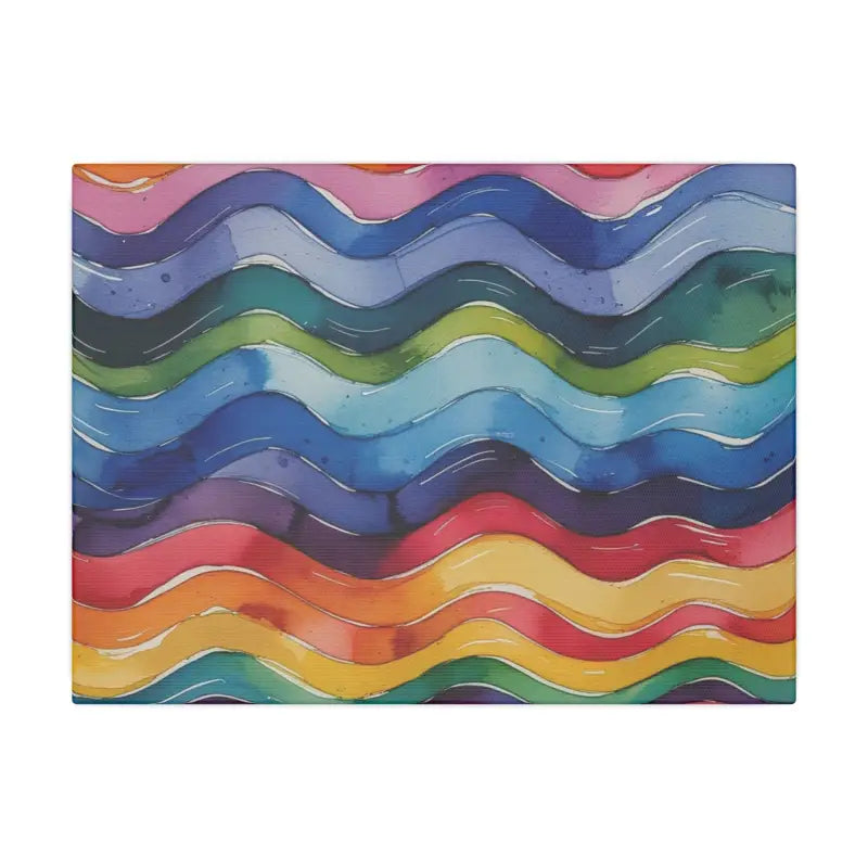 Wavey Watercolour Waves Matte Canvas Print – Vibrant Wall Art for Home Décor