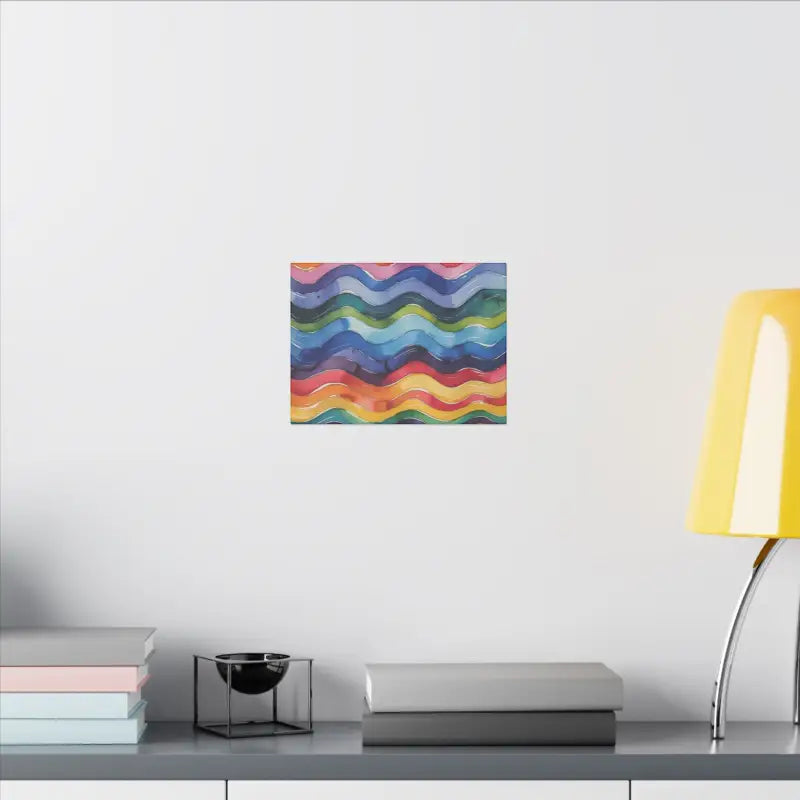 Wavey Watercolour Waves Matte Canvas Print – Vibrant Wall Art for Home Décor