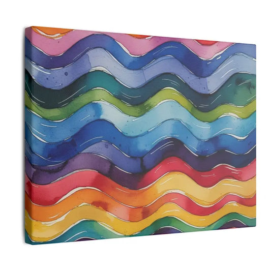 Wavey Watercolour Waves Matte Canvas Print – Vibrant Wall Art for Home Décor