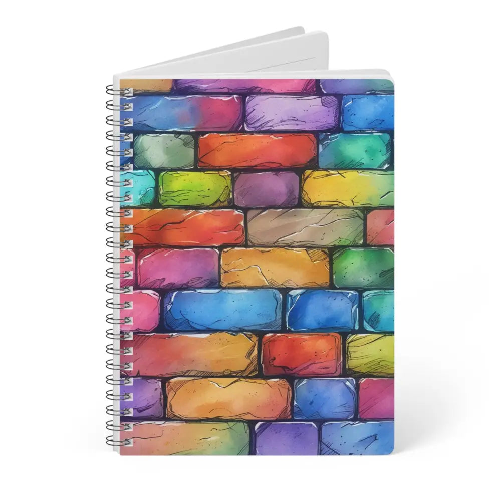 Colourful Bricks - Wirobound Softcover Notebook A5