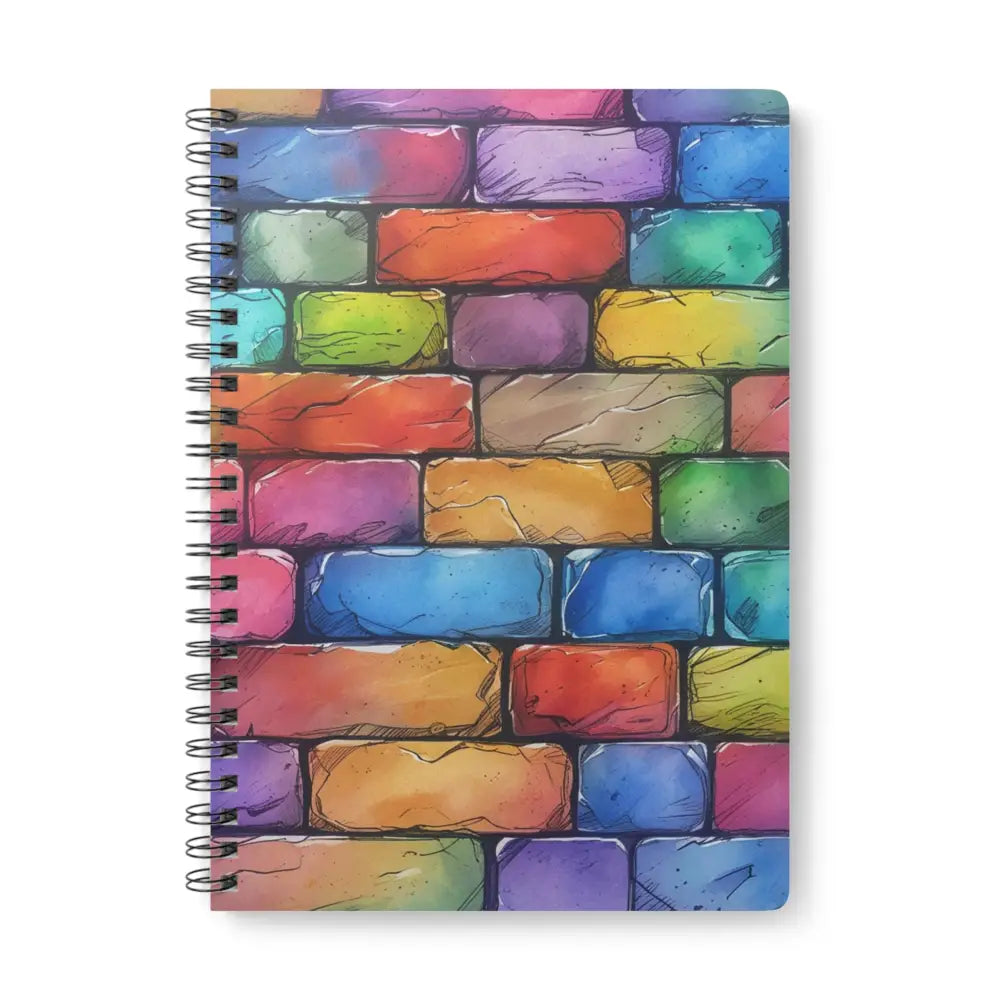 Colourful Bricks - Wirobound Softcover Notebook A5