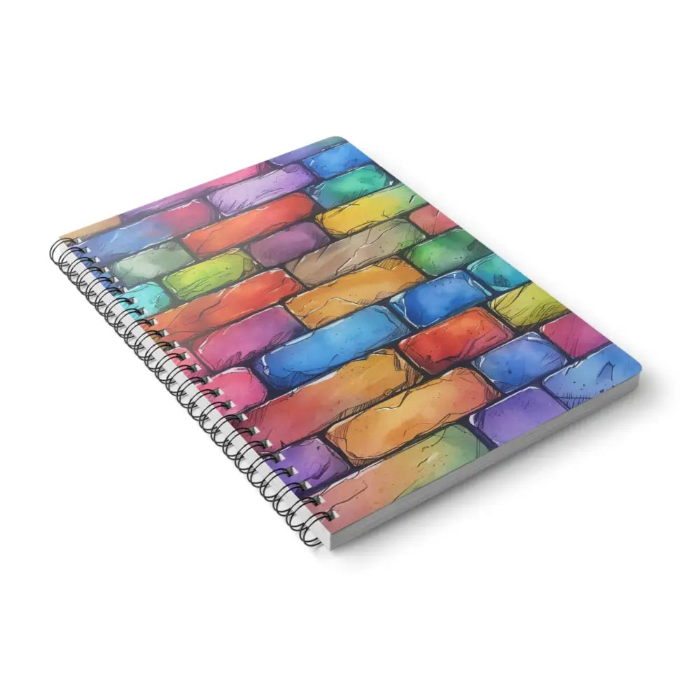 Colourful Bricks - Wirobound Softcover Notebook A5