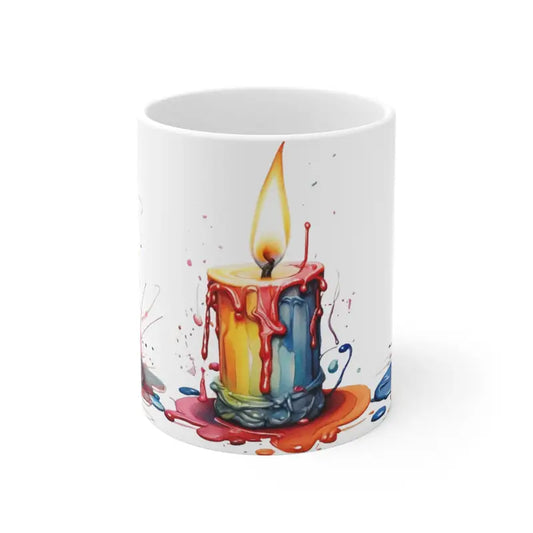 Colourful Candles Mug - Ceramic Coffee 11oz