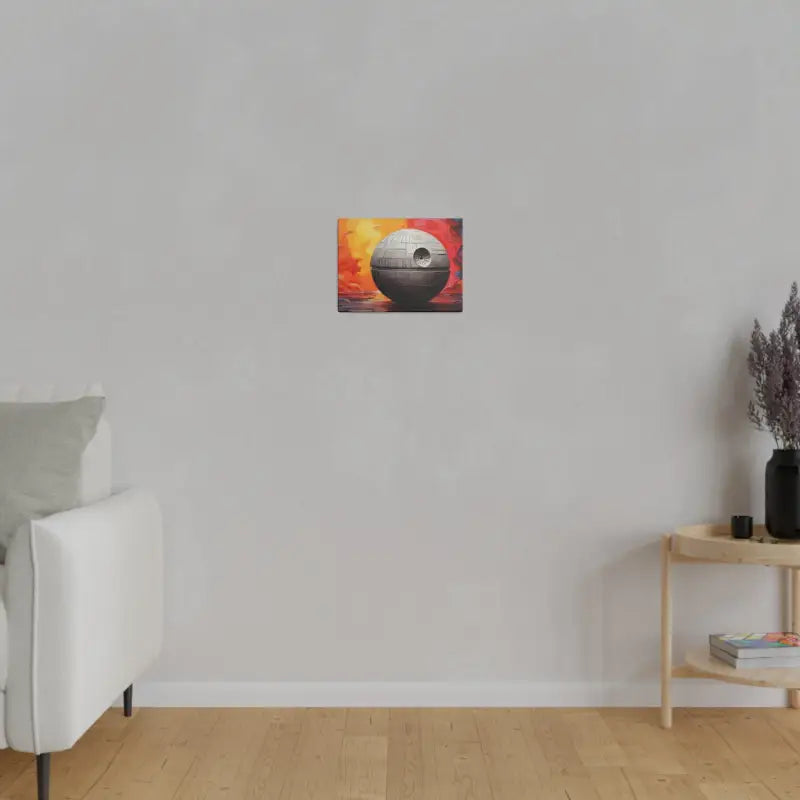 Colourful Death Star Painting - Matte Canvas Stretched 0.75’’