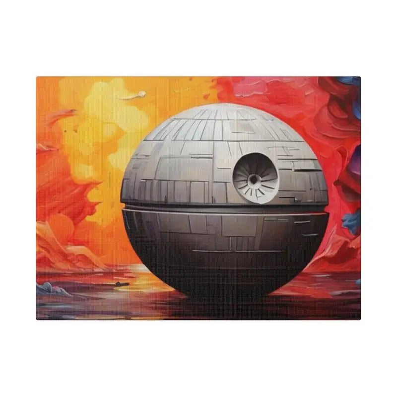 Colourful Death Star Painting - Matte Canvas Stretched 0.75’’