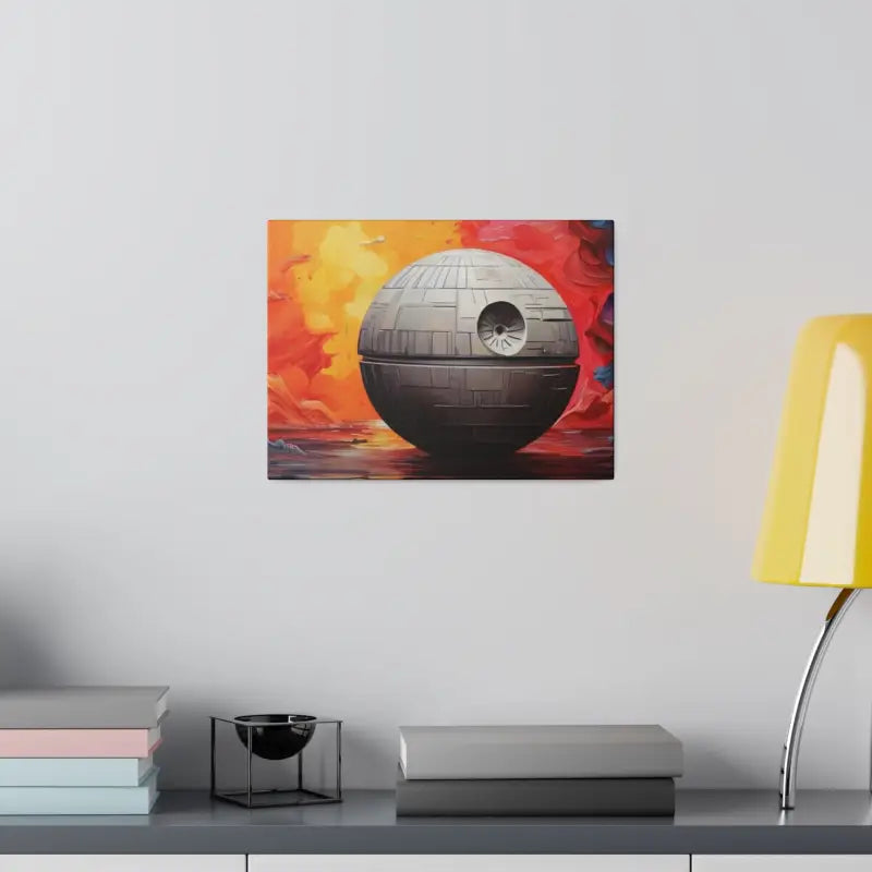 Colourful Death Star Painting - Matte Canvas Stretched 0.75’’