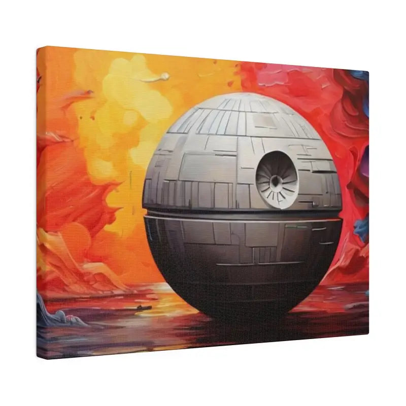 Colourful Death Star Painting - Matte Canvas Stretched 0.75’’