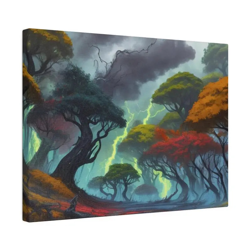 Colourful Forest Lightning Artwork - Matte Canvas Stretched 0.75’’