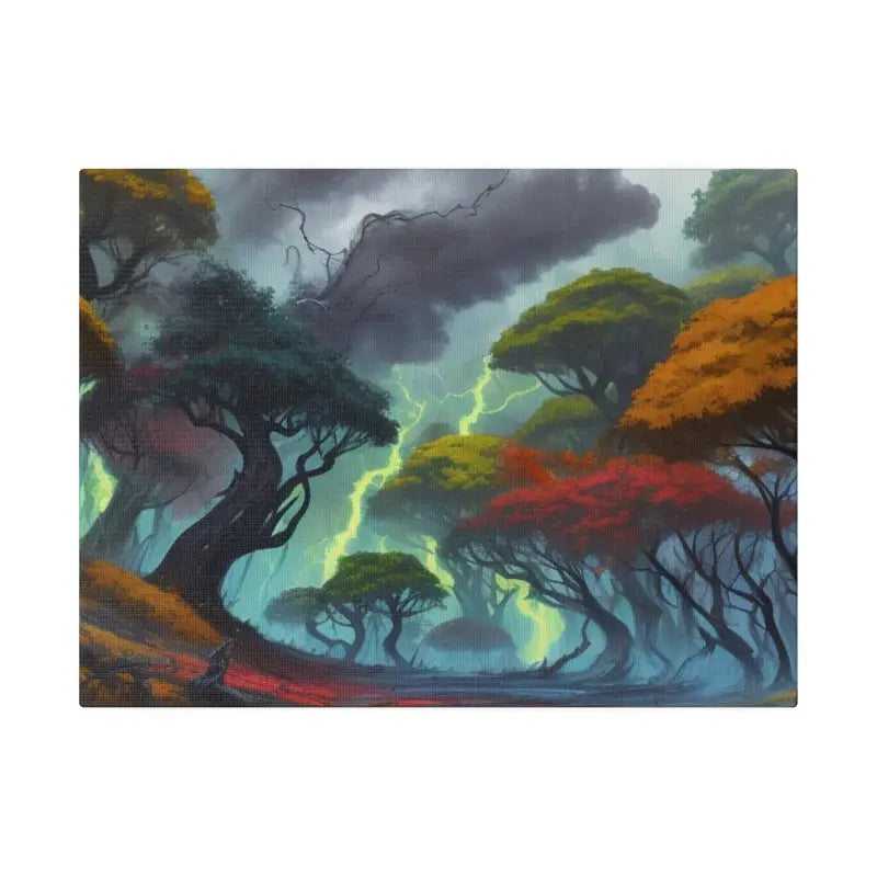 Colourful Forest Lightning Artwork - Matte Canvas Stretched 0.75’’