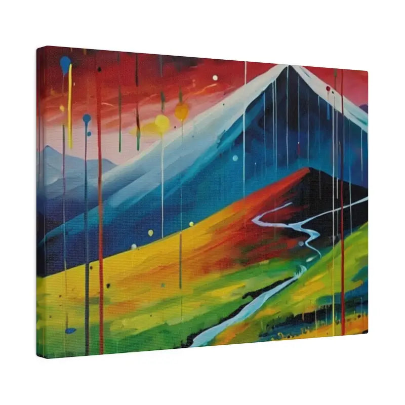 Colourful Messy Downpour Above Mountain Canvas - Matte Stretched 0.75’’