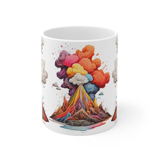 Colourful Messy Volcanos Mug - Ceramic Coffee 11oz