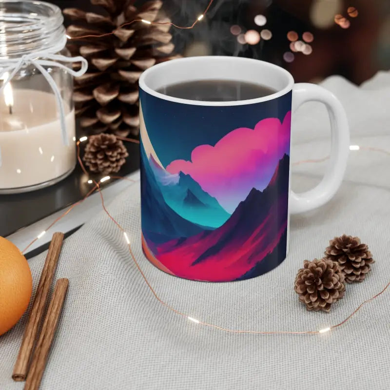 Colourful Mountain Mug - Ceramic Coffee 11oz