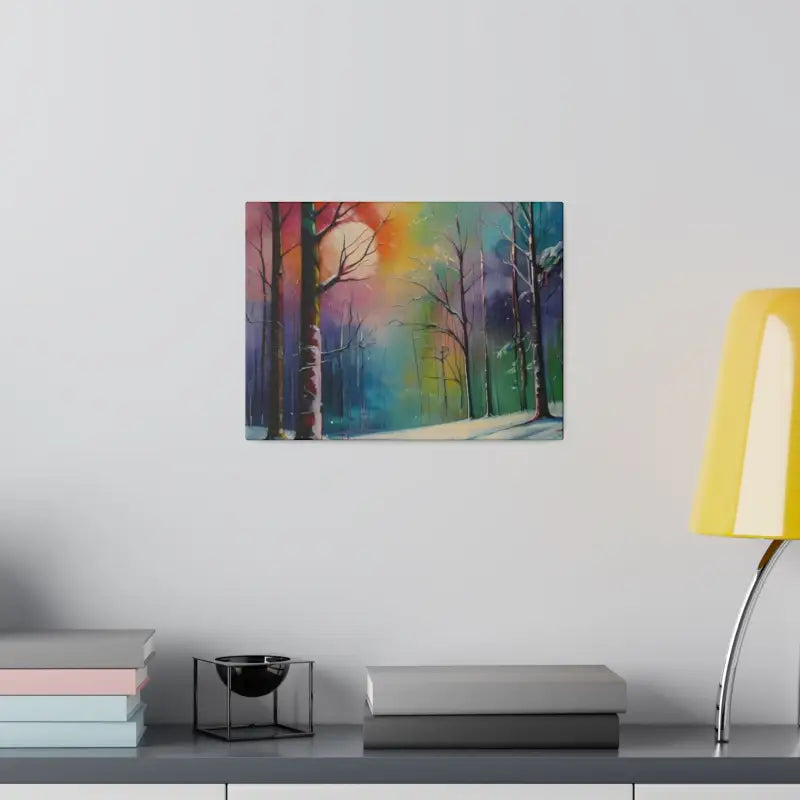 Colourful Sunrise in Winter’s Forest - Matte Canvas Stretched 0.75’’