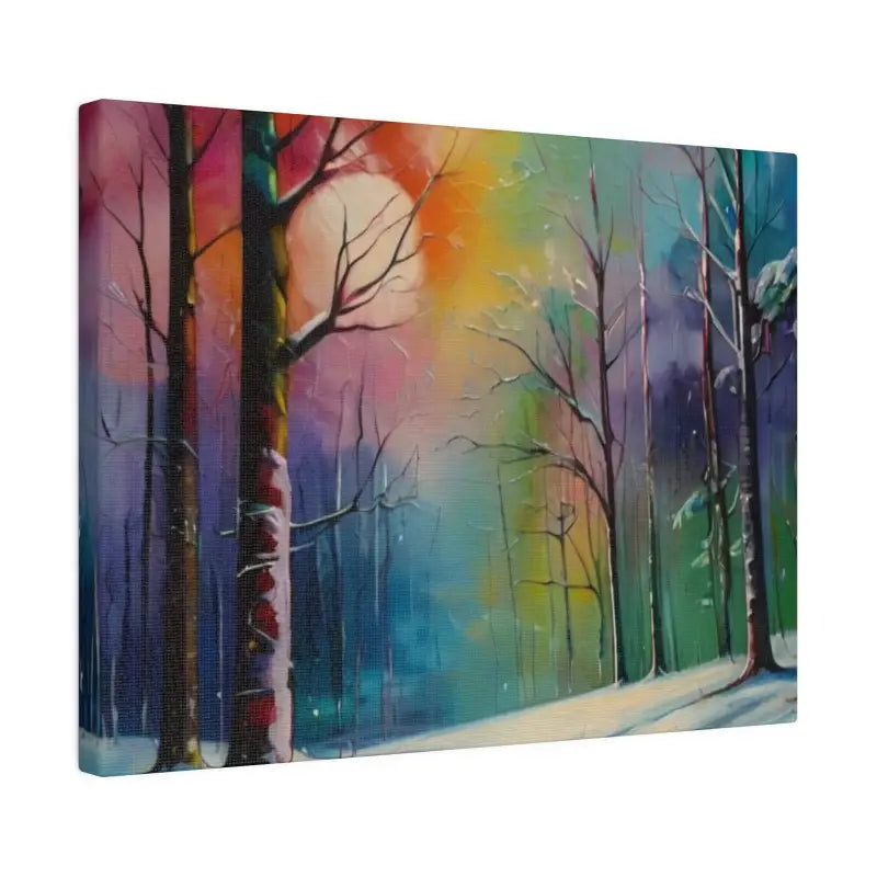 Colourful Sunrise in Winter’s Forest - Matte Canvas Stretched 0.75’’