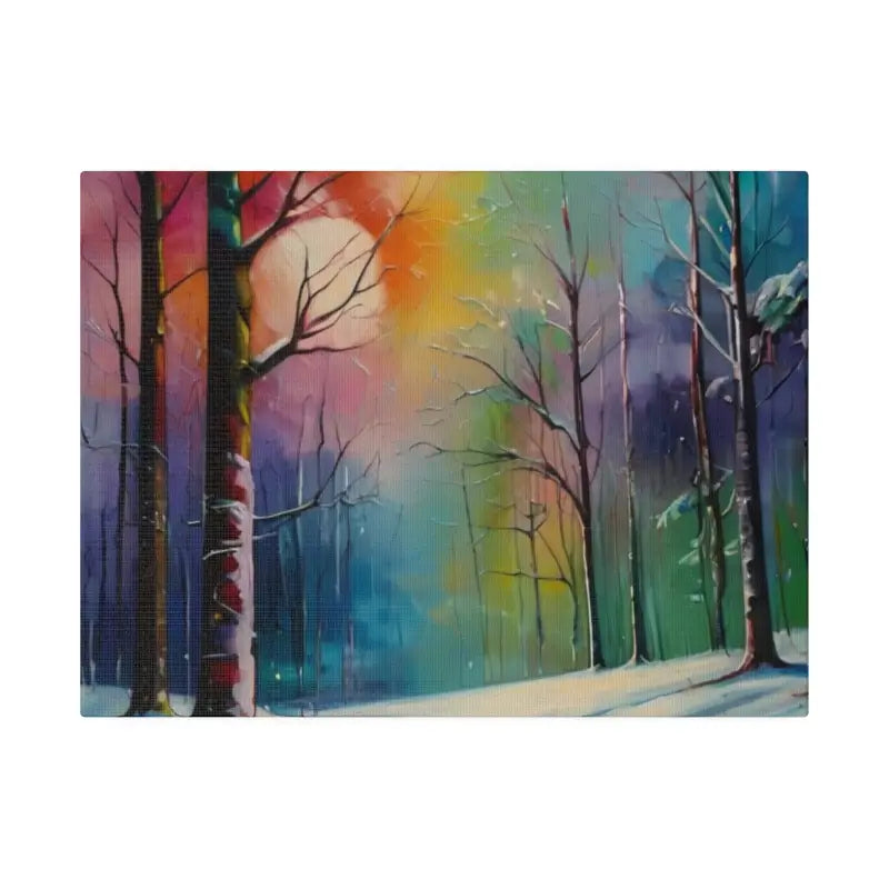 Colourful Sunrise in Winter’s Forest - Matte Canvas Stretched 0.75’’