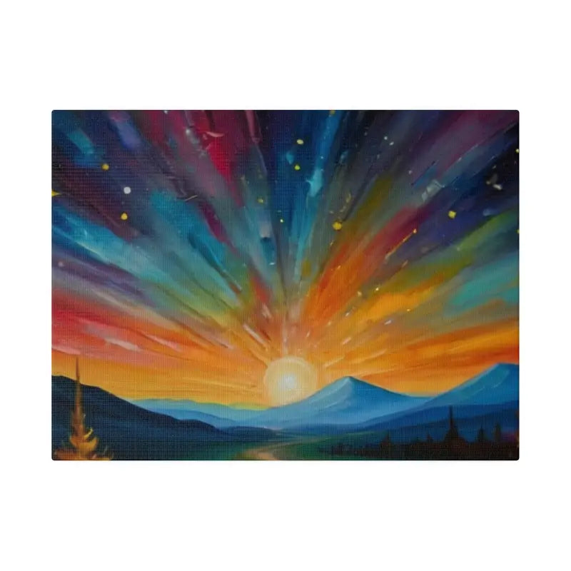 Colourful Sunset At Night - Matte Canvas Stretched 0.75’’