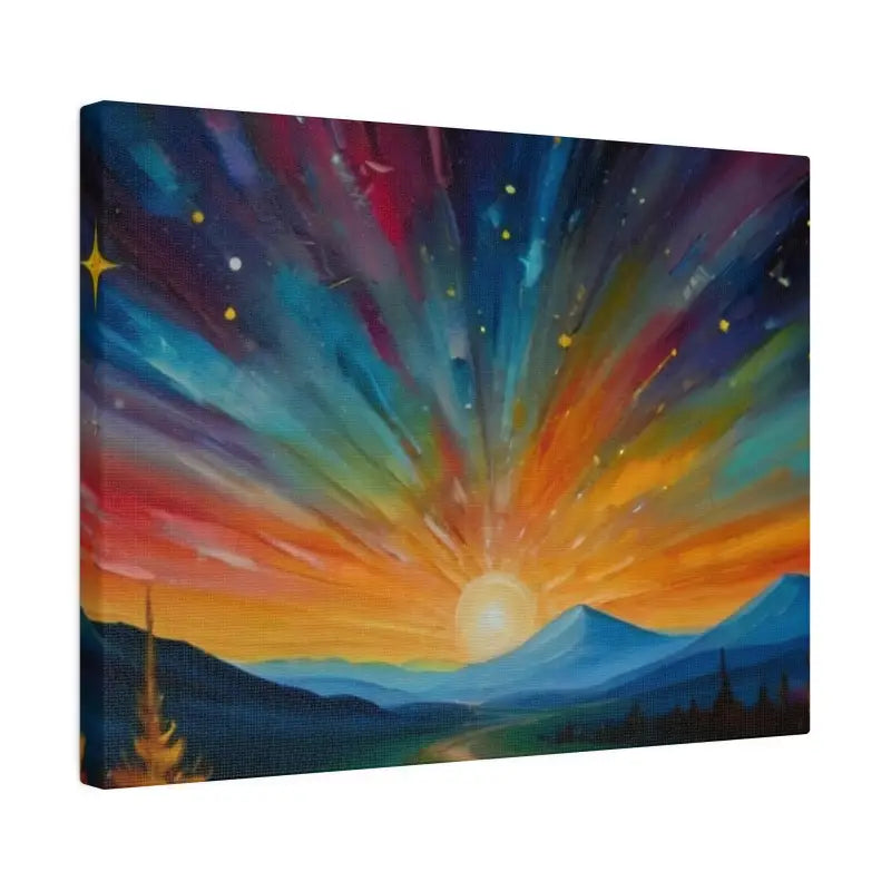 Colourful Sunset At Night - Matte Canvas Stretched 0.75’’