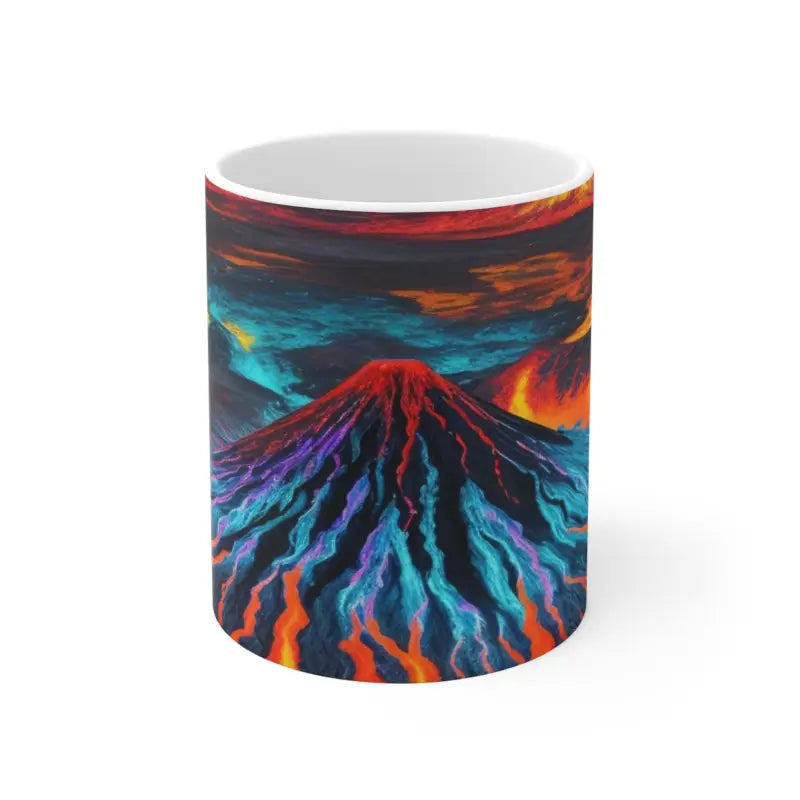 Colourful Volcano Mug - Ceramic Coffee 11oz