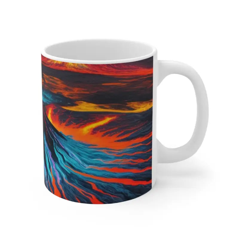 Colourful Volcano Mug - Ceramic Coffee 11oz