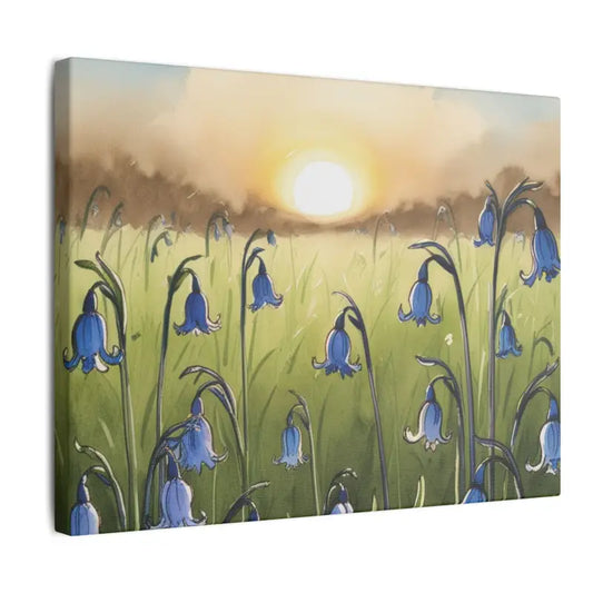 Bluebells In A Field Floral Canvas