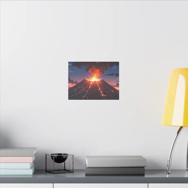 Erupting Volcano Scenic Anime Canvas