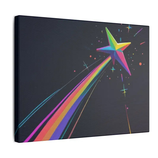 Multicoloured Shooting Star Canvas Wall Art - Vibrant Abstract Design