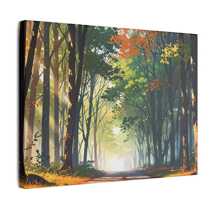 Forest Pathway during Autumn Anime Scenic Canvas