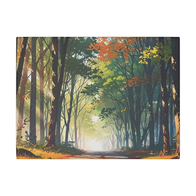 Forest Pathway during Autumn Anime Scenic Canvas